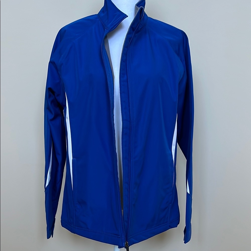 Women’s Augusta Sportswear full zip jacket blue and white